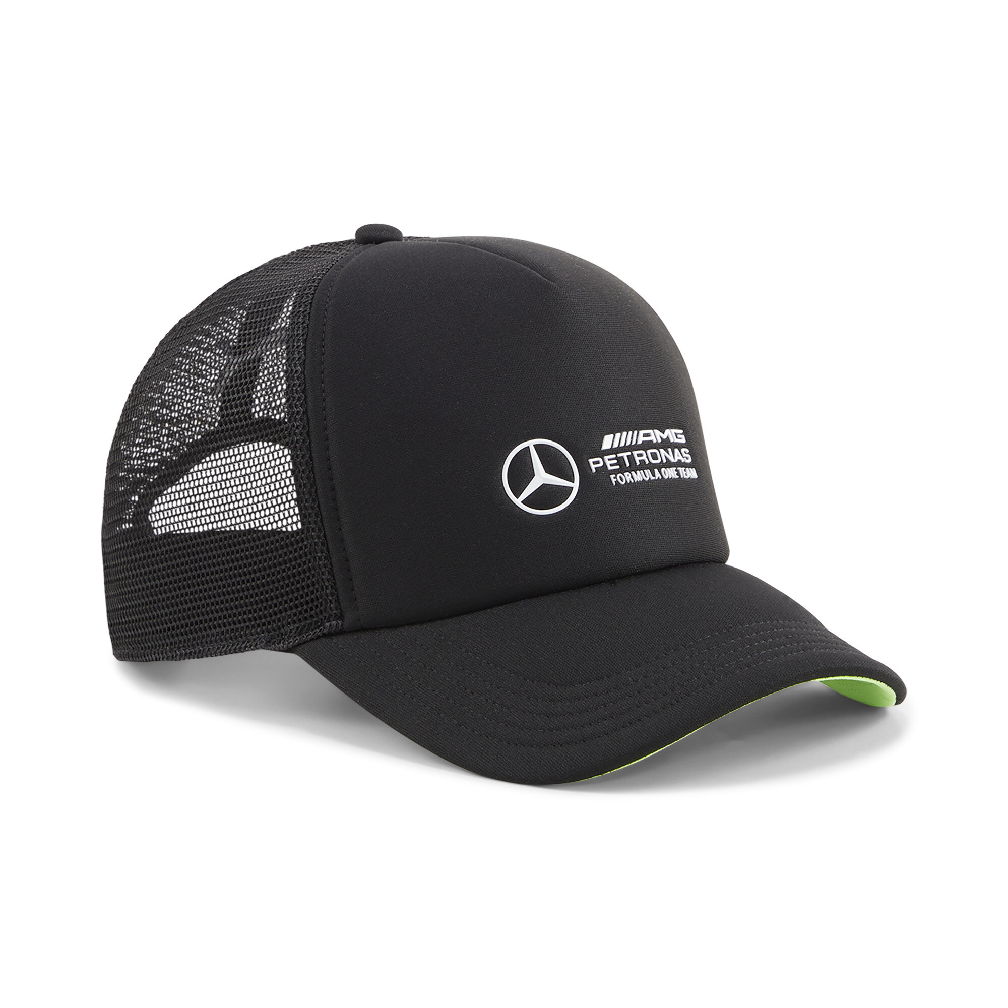 Men's PUMA Mercedes-AMG Petronas F1® Trucker Cap In Black, Size Adult