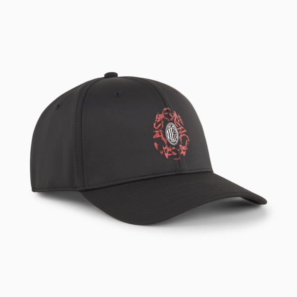 Gorra con visera AC Milan ftblCULTURE+ para hombre, PUMA Black-For All Time Red, large-ARG