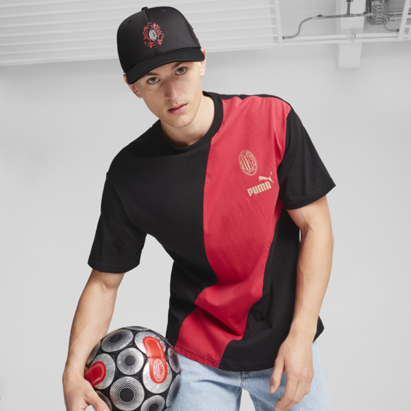 Gorra con visera AC Milan ftblCULTURE+ para hombre, PUMA Black-For All Time Red, large-ARG