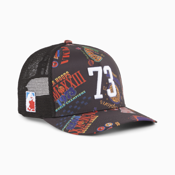 Basketball Trucker Cap II, PUMA Black-AOP, large-ZAF