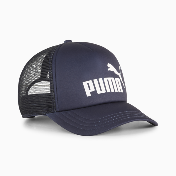 ESS No. 1 Logo Trucker Cap, PUMA Navy, large-ZAF