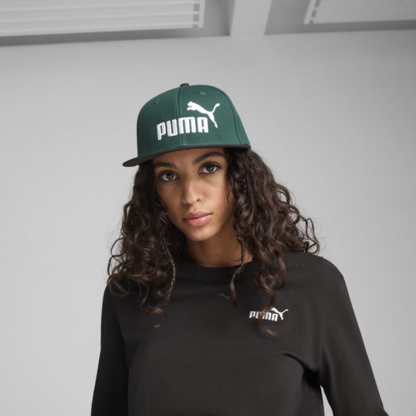 Gorra con visera plana Essentials No. 1 Logo, PUMA Black-Dark Myrtle, large-MEX