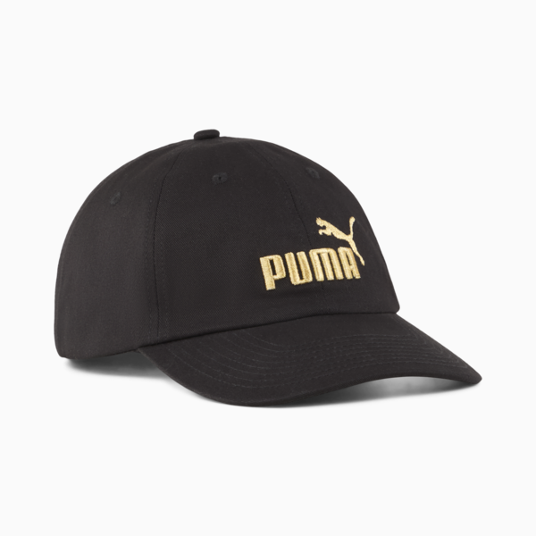ESS No.1 Logo Baseball Cap, PUMA Black-Gold-Logo, large-ZAF