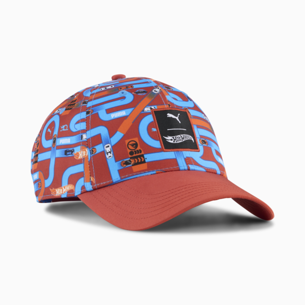 PUMA x HOT WHEELS™ Baseball Cap Youth, Red Fire-AOP, large-MEX