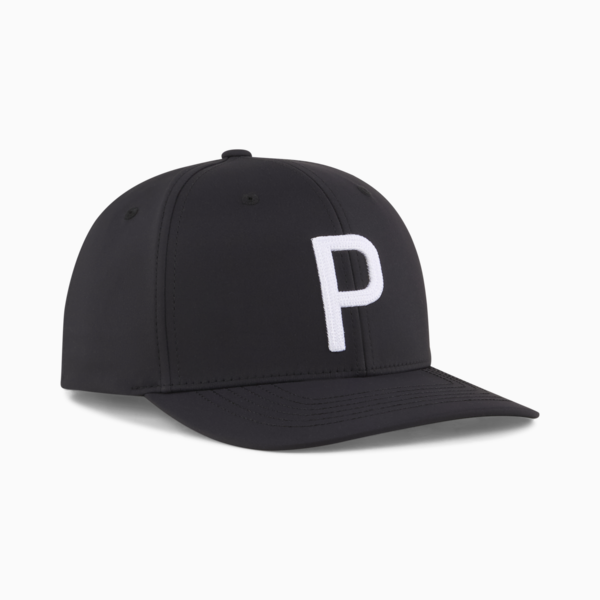 Heritage P Golf Cap Men, PUMA Black-White Glow, large-ZAF