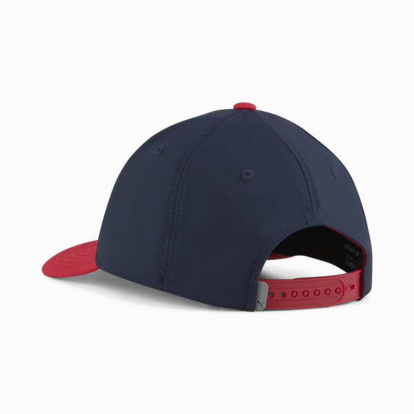 Gorra con visera Crafted P Golf para hombre, Deep Navy-Dark Crimson, large-MEX
