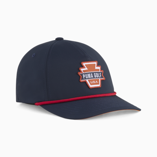 Interstate Golf Cap Men, Deep Navy-Red Fire, large-ZAF
