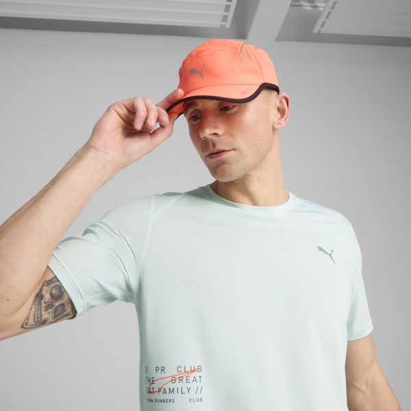 Runner Short Visor 5 Panel Cap, Glowing Red, large-ZAF