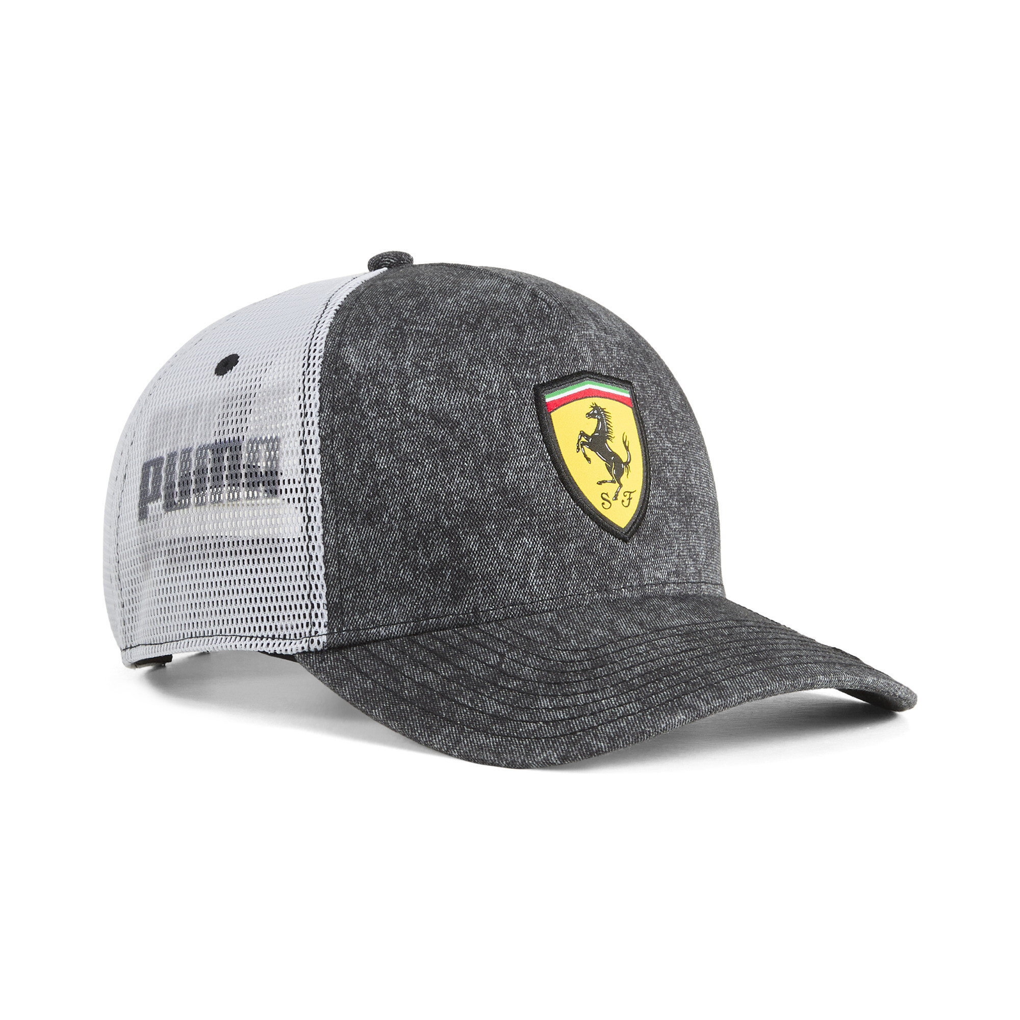 Puma Scuderia Ferrari Desert Sun Trucker Cap, Black, Size Adult, Accessories