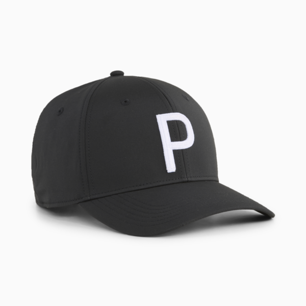 Heritage P Tech Golf Cap Men, PUMA Black-White Glow, large-MEX