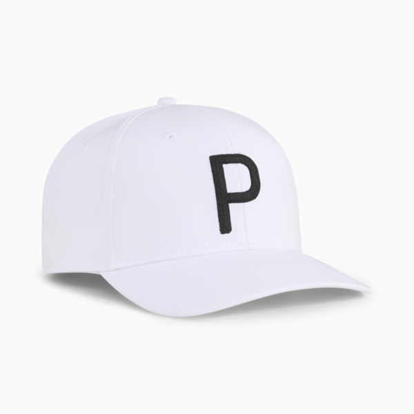 Gorra con visera Heritage P Tech Golf para hombre, White Glow-PUMA Black, large-MEX