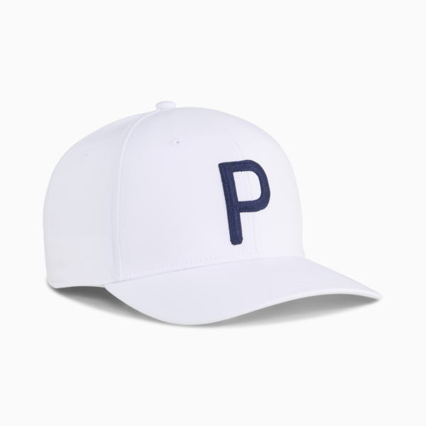 Gorra con visera Heritage P Tech Golf para hombre, White Glow-Deep Navy, large-MEX