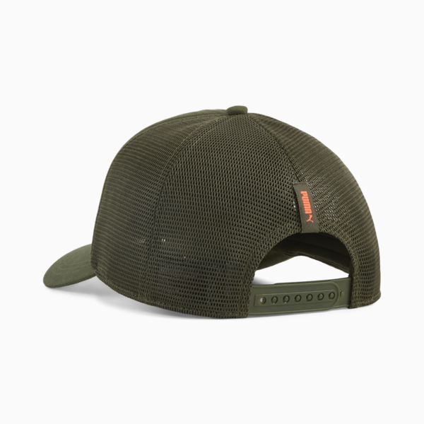 PUMA x HYROX Trucker Cap, Dark Olive-Glowing Orange, large-ZAF