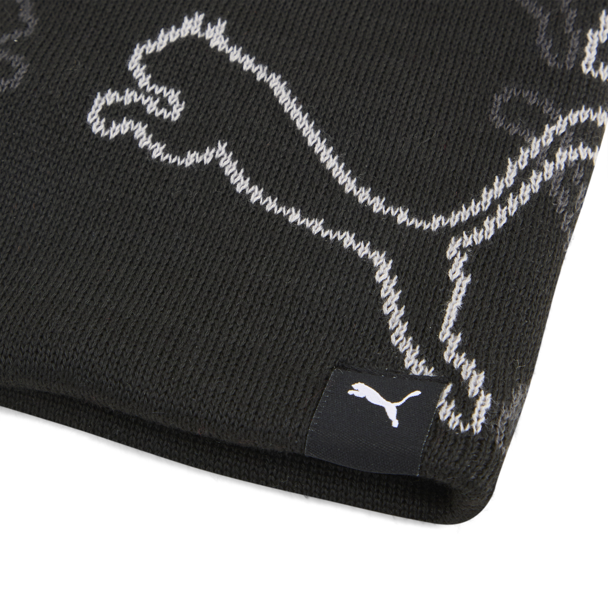 PUMA Cat Graphic beanie zonder boord, Zwart thumbnail 2