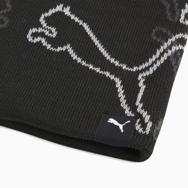 PUMA Cat Graphic Mid Crown Cuffless Beanie, PUMA Black, large-MEX