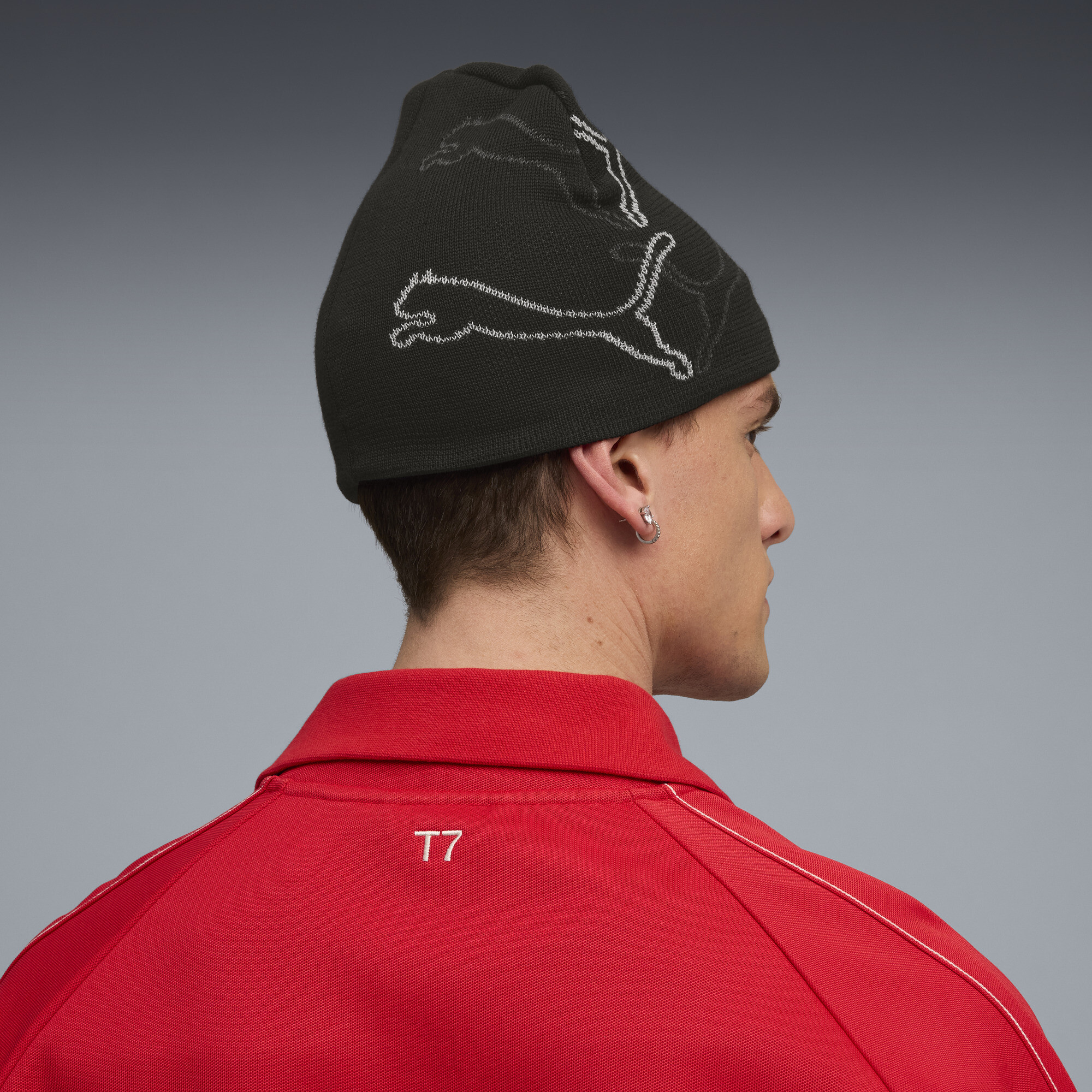 PUMA Cat Graphic beanie zonder boord, Zwart thumbnail 4
