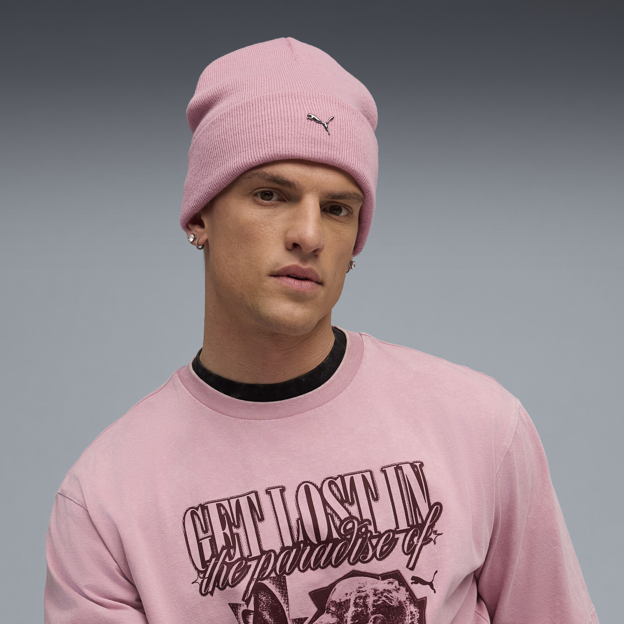 Metalen PUMA CAT beanie met hoge kroon, Roze thumbnail 4