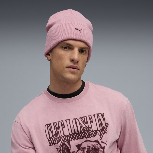 Metal PUMA CAT High Crown Beanie, Poised Pink, large-ZAF