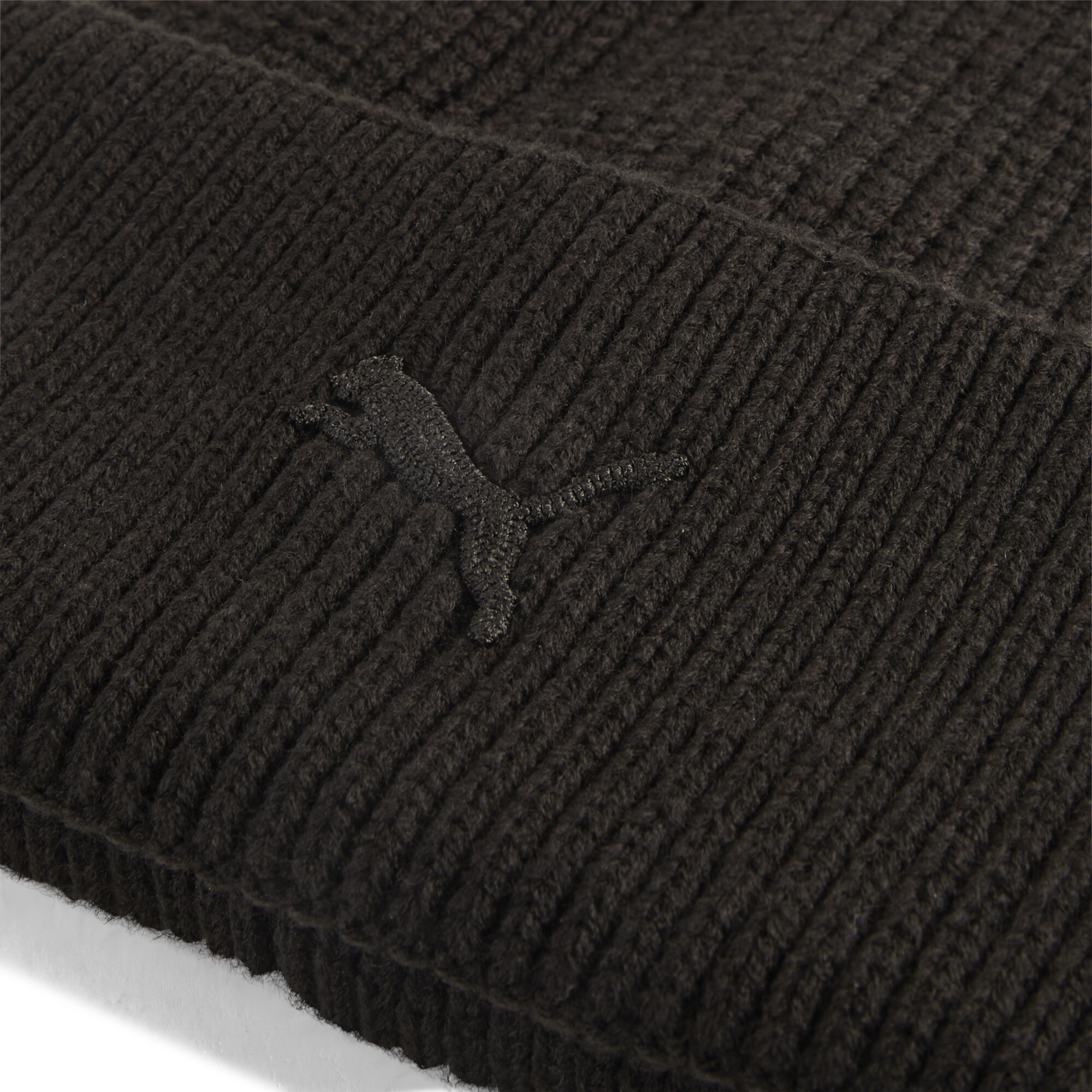 PUMA Wardrobe Essentials chunky beanie met middelhoge kruin, Zwart thumbnail 2