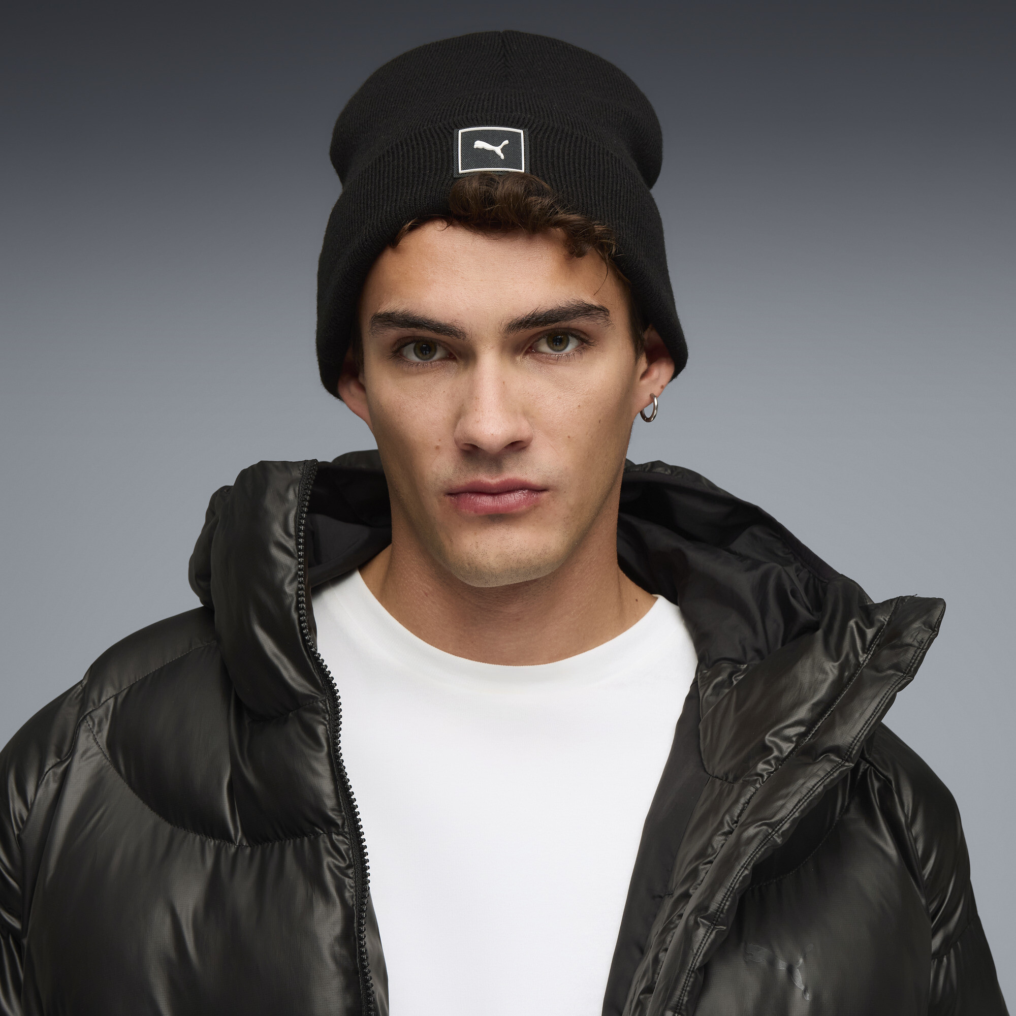 PUMA Wardrobe Essentials Beanie met hoge kruin, Zwart thumbnail 4
