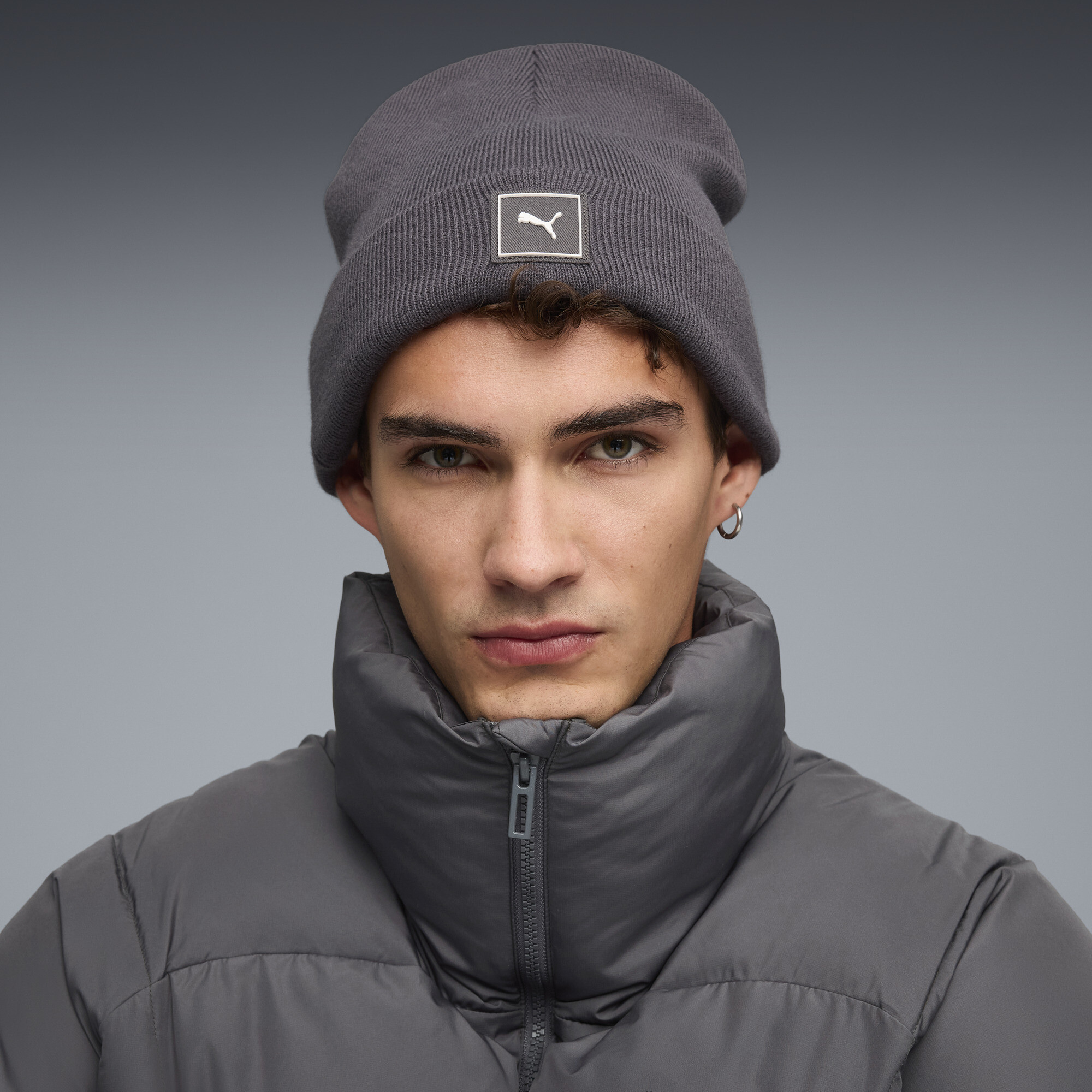 PUMA Wardrobe Essentials Beanie met hoge kruin, Grijs thumbnail 4
