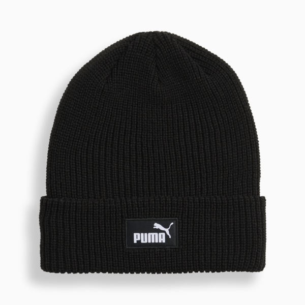 Essentials High Crown Beanie, PUMA Black, large-ZAF