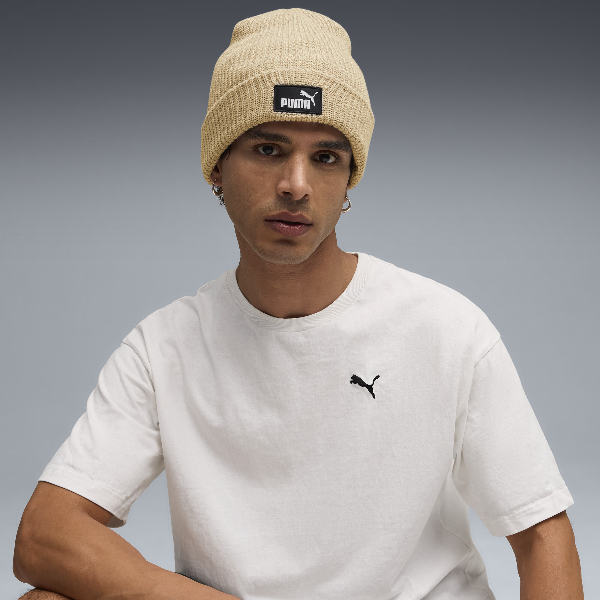 PUMA Premium Essentials beanie met hoge kroon, Roze/Bruin thumbnail 4