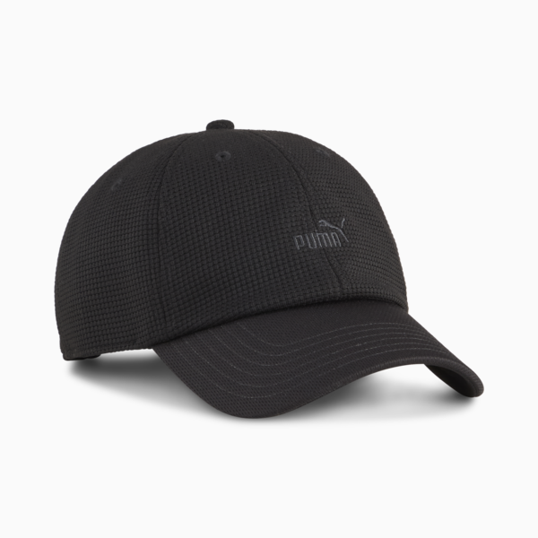 Essentials Elevated Baseball Cap, PUMA Black, large-ZAF