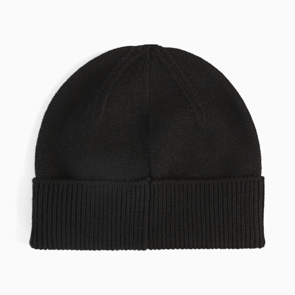 Essentials Elevated Rubber Patch Low Crown Beanie, PUMA Black, large-ZAF