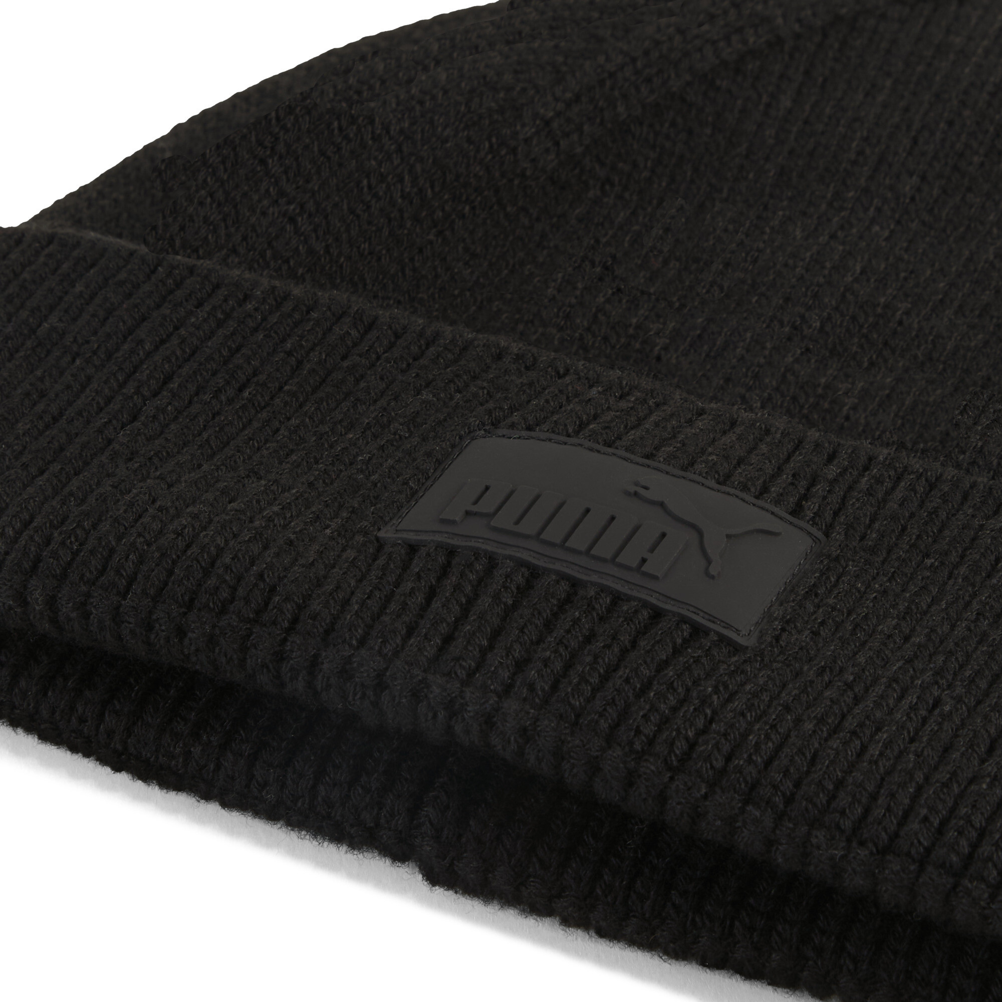 PUMA Essentials Elevated beanie met rubberen patch en lage kruin, Zwart thumbnail 2