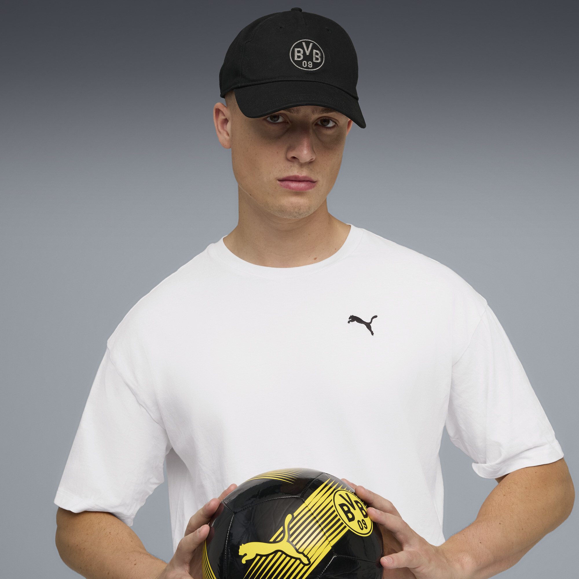 PUMA Borussia Dortmund Essentials uniseks pet, Zwart/Grijs thumbnail 4