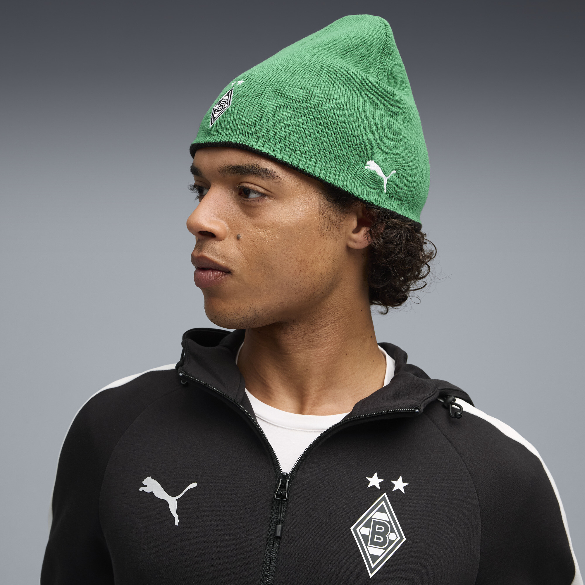 PUMA Borussia MÃ¶nchengladbach omkeerbare beanie uniseks, Zwart/Wit thumbnail 4