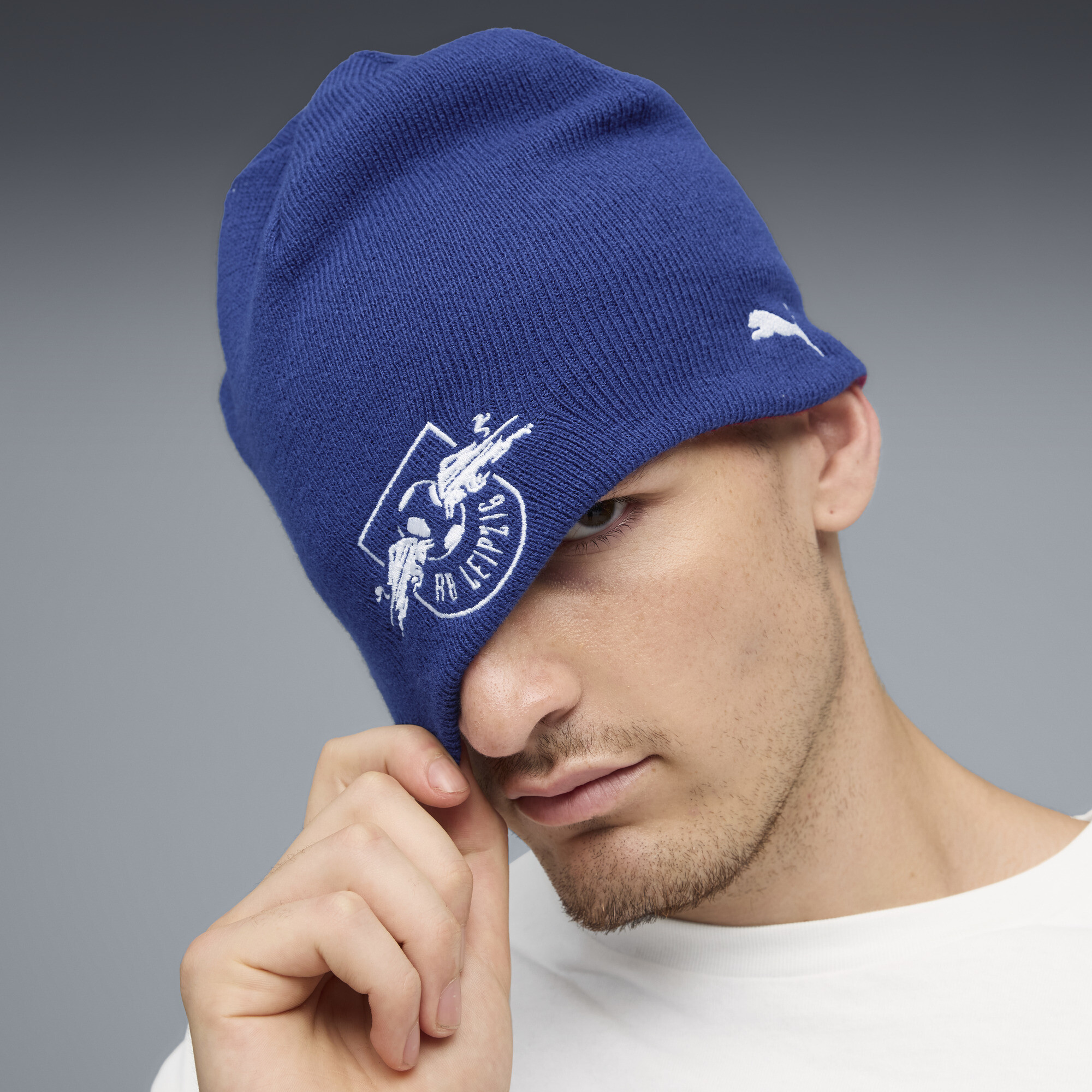 PUMA RB Leipzig omkeerbare beanie, Blauw thumbnail 4