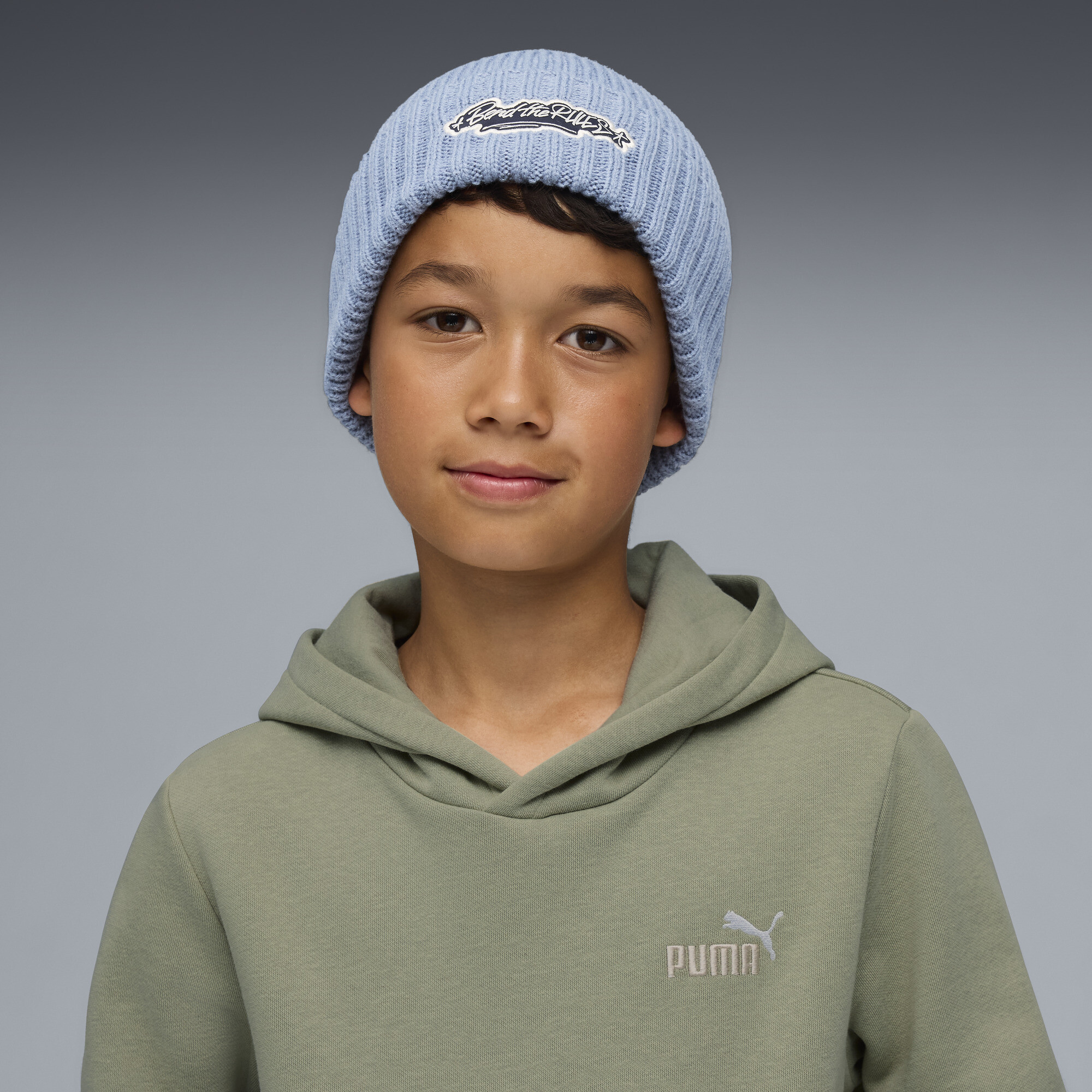 PUMA Comic beanie met middelhoge kroon, Blauw thumbnail 4