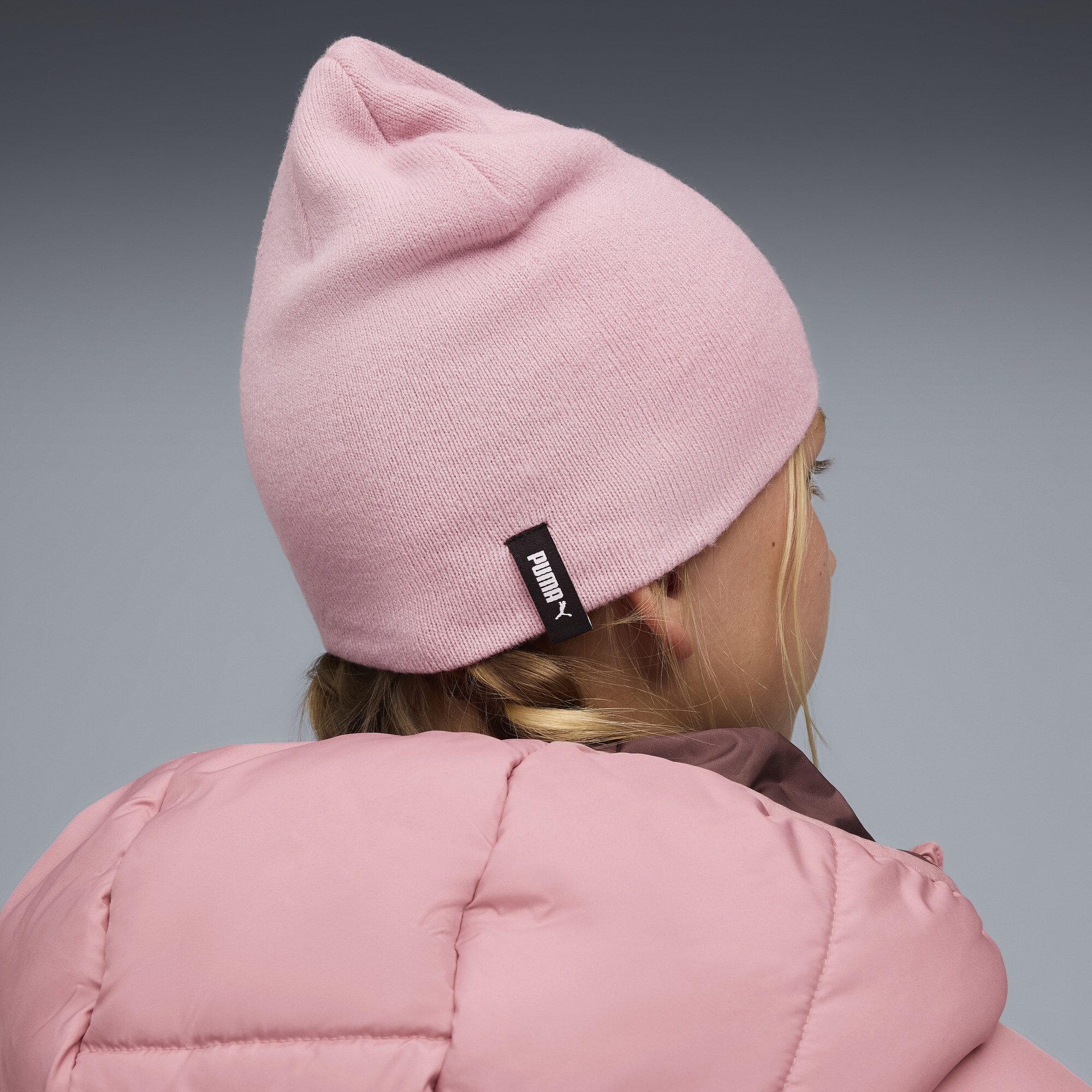 PUMA Essentials beanie met middelhoge kroon zonder boord, Roze thumbnail 4