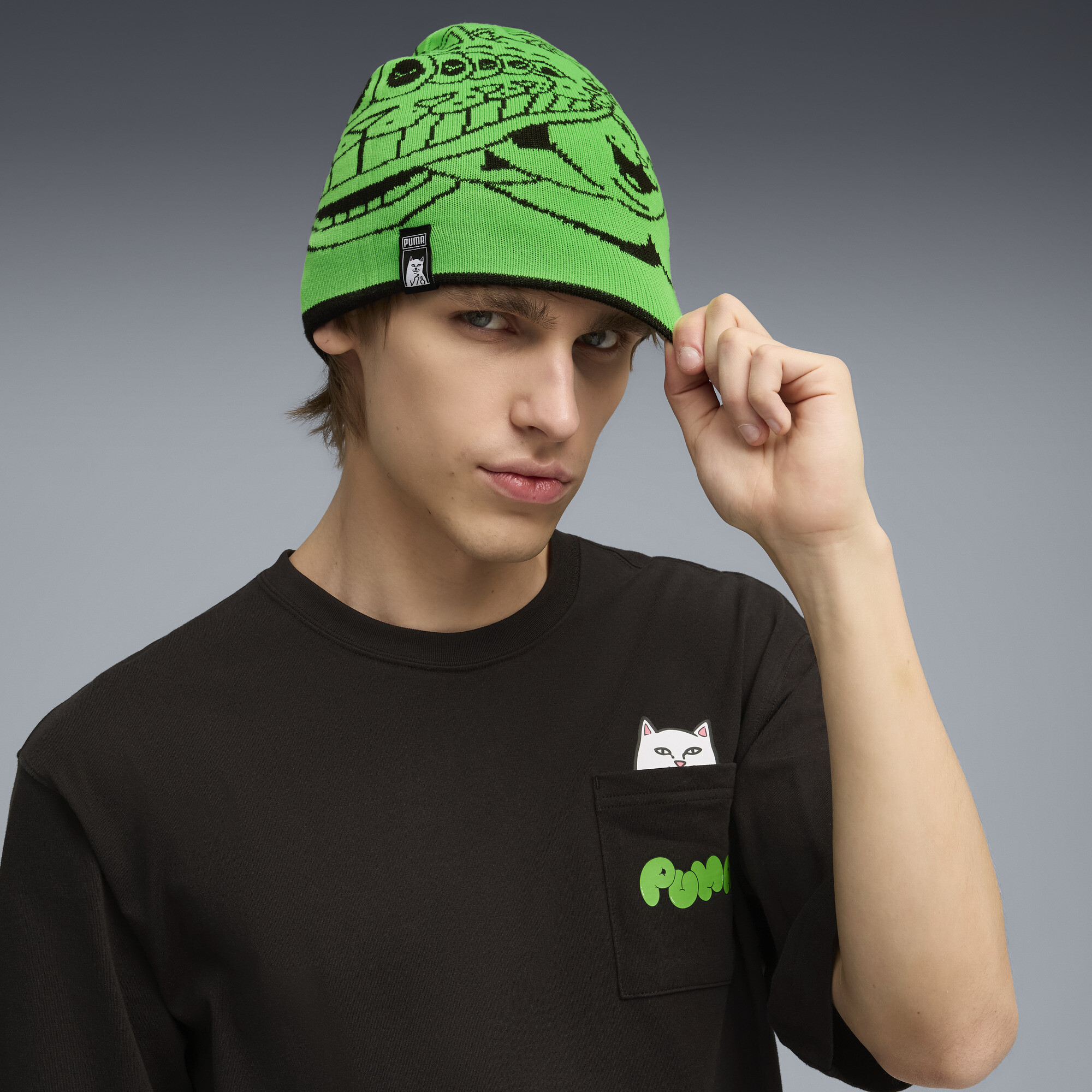 PUMA x RIPNDIP beanie, Groen/Zwart thumbnail 4