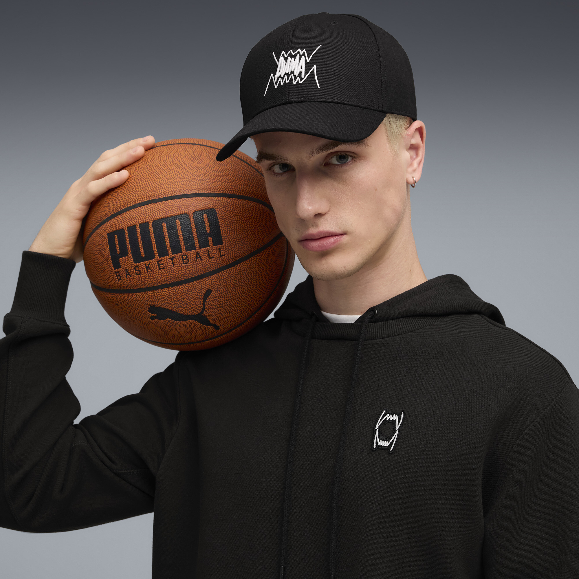 PUMA Basketbalpet met laag gebogen klep, Zwart thumbnail 4