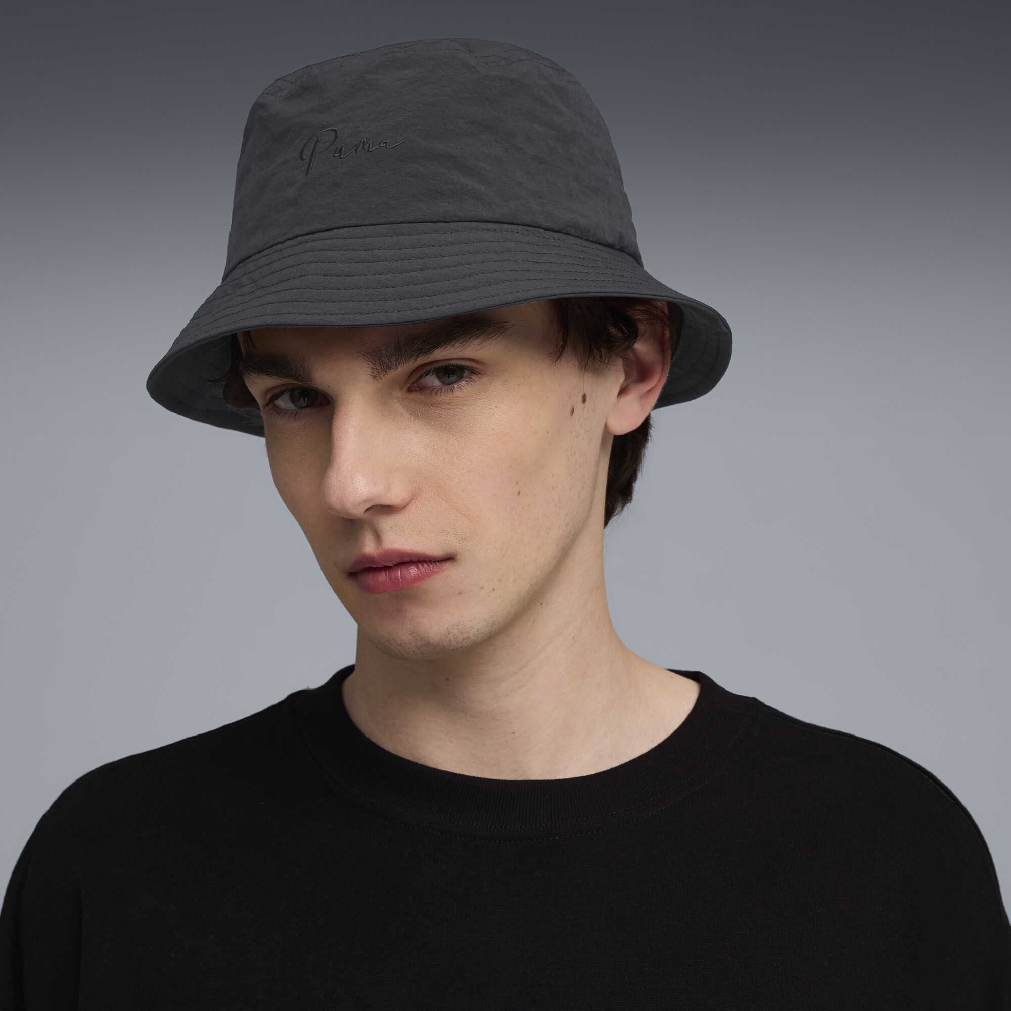 PUMA Premium Essentials Script buckethat, Zwart, Maat L thumbnail 4