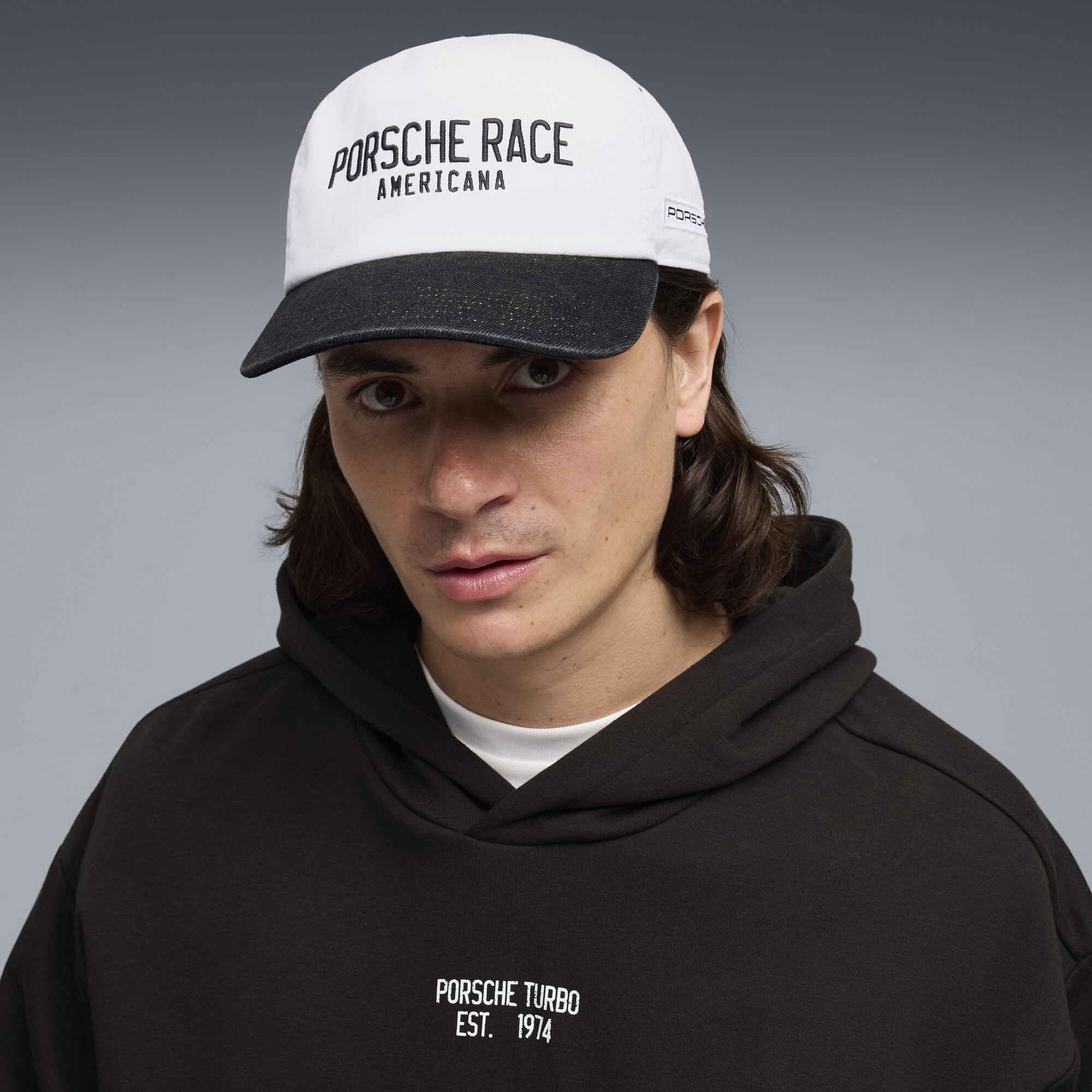 PUMA Porsche Legacy Lifestyle dad-pet, Zwart/Wit thumbnail 4