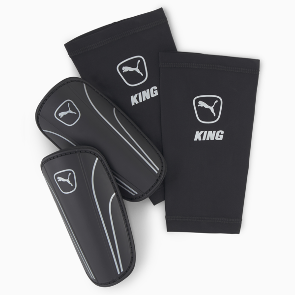 Espinilleras fútbol King, PUMA Black-Puma Silver, large-MEX