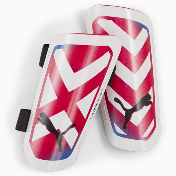 ULTRA Light Strap Football Shin Guards, PUMA White-Ultra Blue-Fire Orchid, large-ZAF