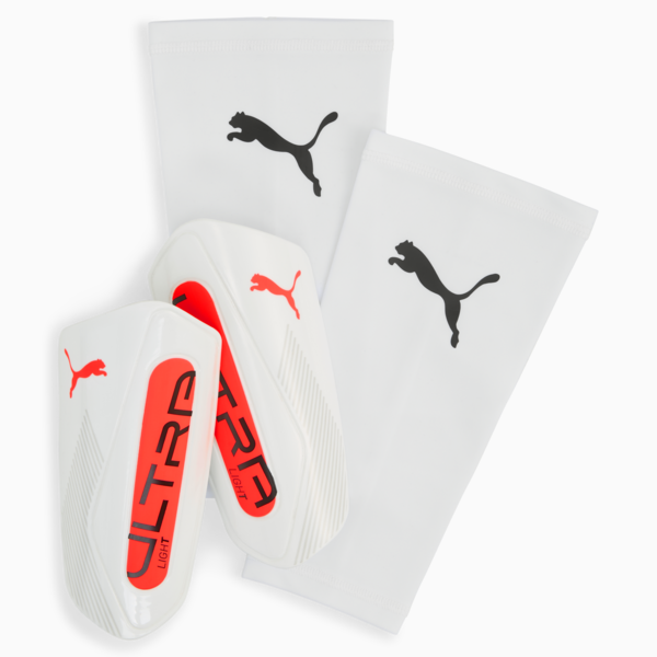 Canilleras de fútbol ULTRA Light, PUMA White-Glowing Red, large-ARG