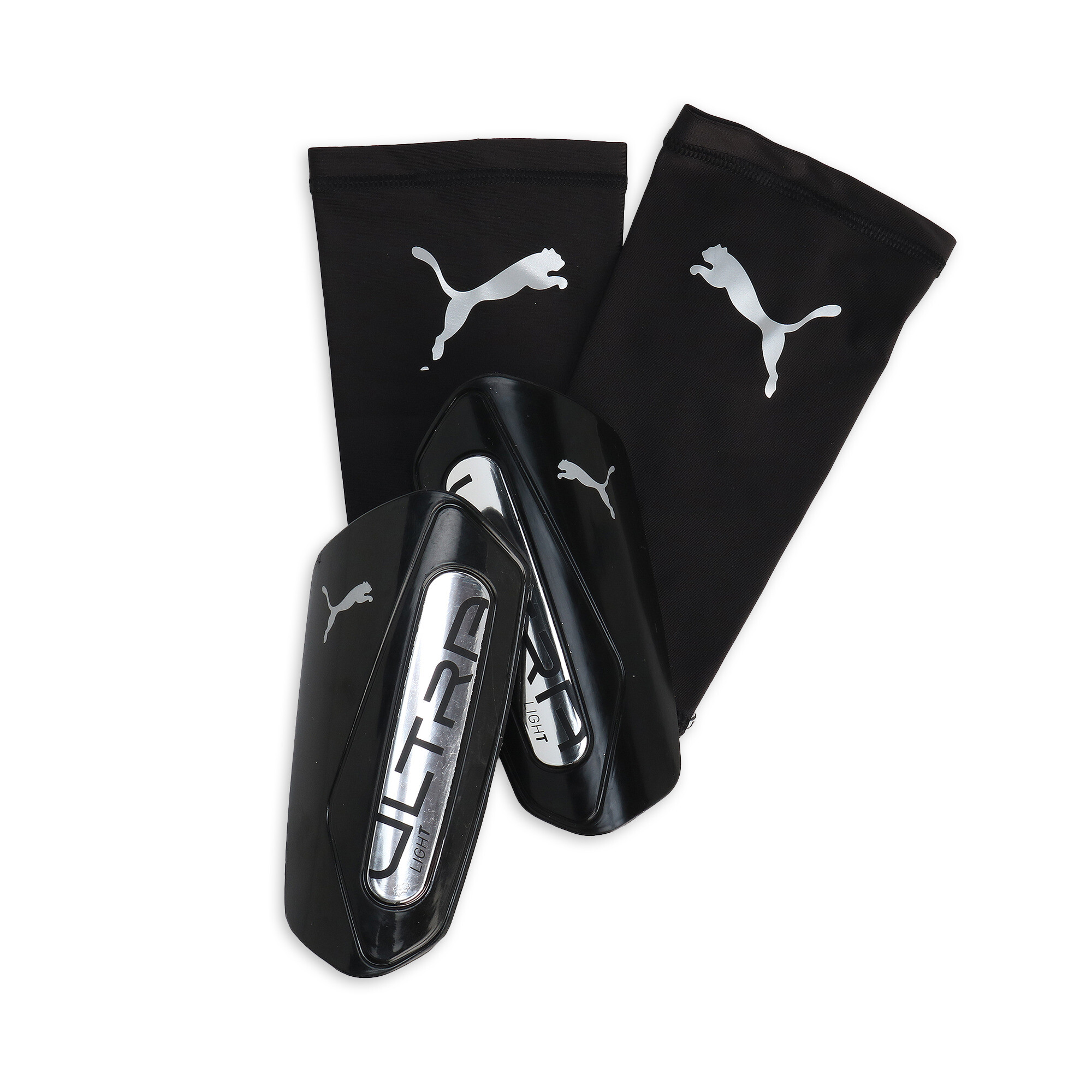PUMA ULTRA Light Soccer Sleeve Shinguards in Black, Size M