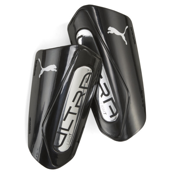 Canilleras PUMA de fútbol ULTRA Light Strap En Negro/Silver
