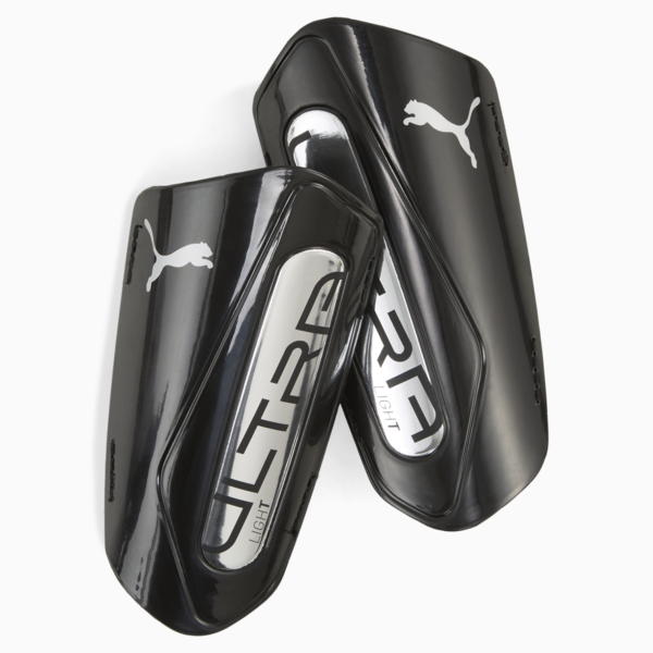 ULTRA Light Football Strap Shinguards, PUMA Black-PUMA Silver, large-ZAF