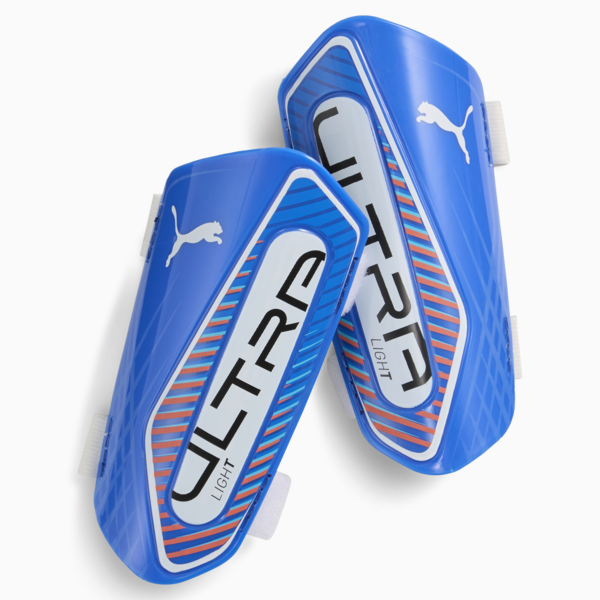 ULTRA Light Football Strap Shinguards, Ultra Blue-PUMA White-Glowing Red, large-ZAF