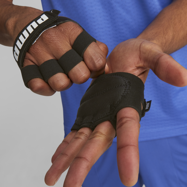Essential Training Grip Gloves, Puma Black-Puma White, large-MEX