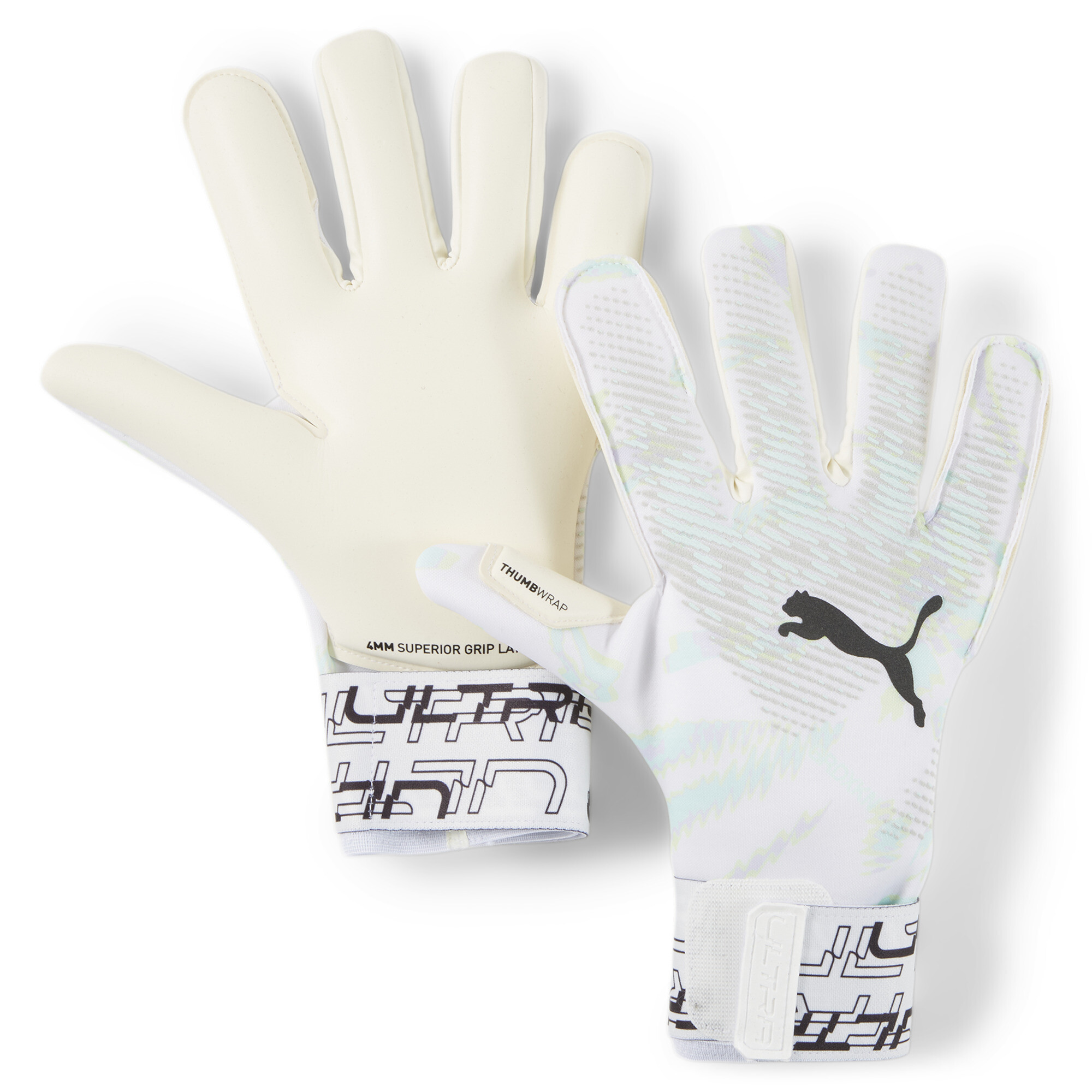 Men's Puma ULTRA Grip 1 Brilliance Hybrid Football Goalkeeper Gloves, White, Size 8, Accessories