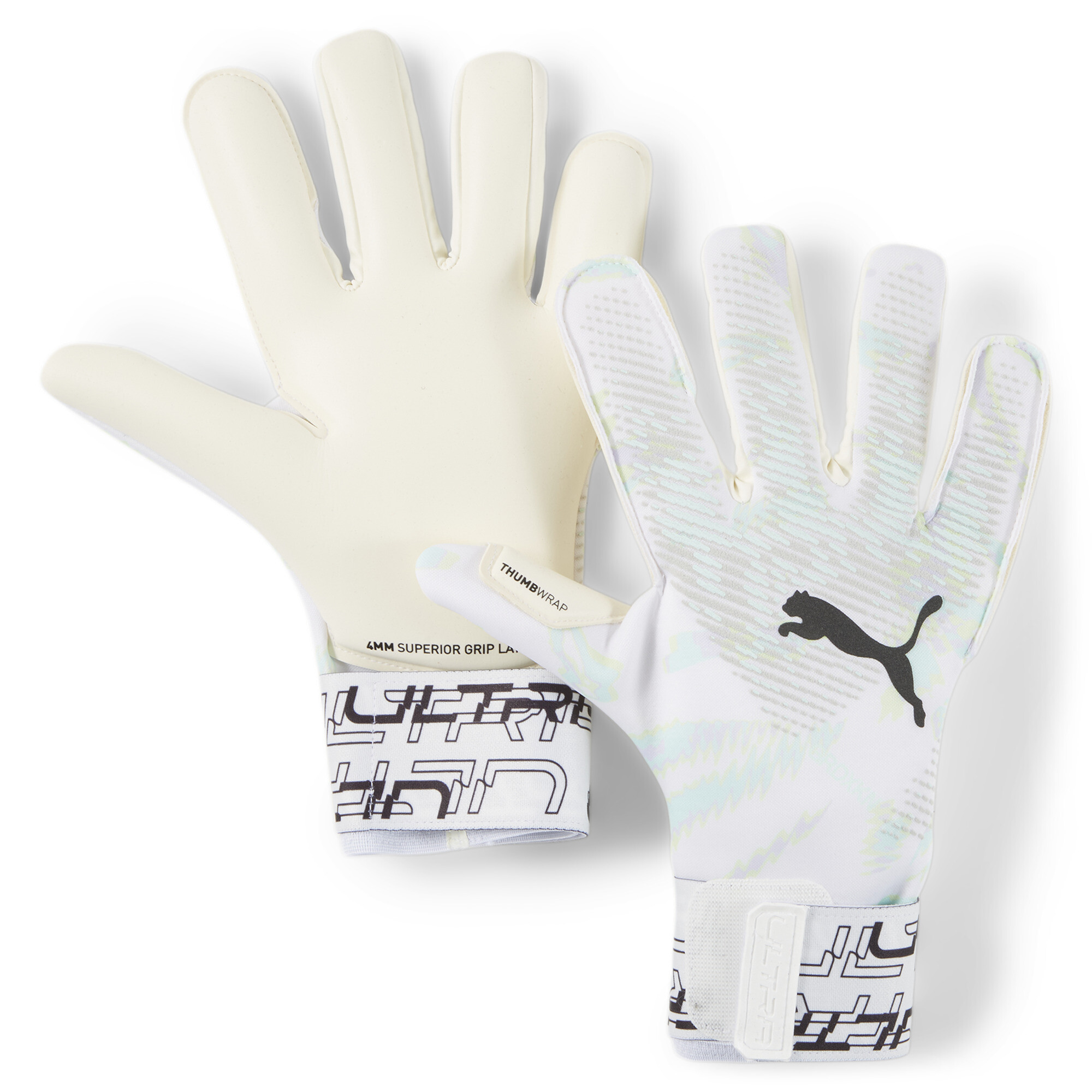 Men's Puma ULTRA Grip 1 Brilliance Hybrid Football Goalkeeper Gloves, White, Size 9.5, Accessories