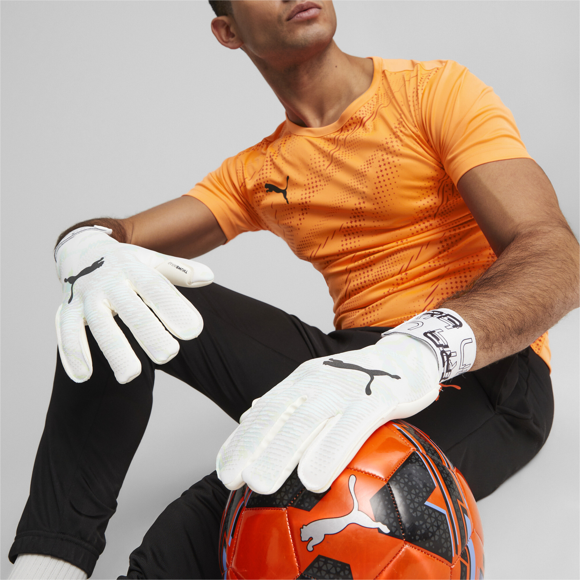 Men's Puma ULTRA Grip 1 Brilliance Hybrid Football Goalkeeper Gloves, White, Size 8, Accessories